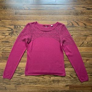 Anthropologie Knitted & Knotted Burgundy Sweater